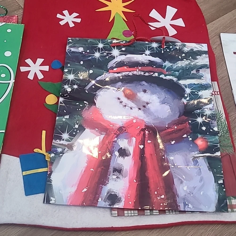 Large Santa Holiday Gift Bag Bundle